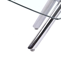 Meubles de salon modernes à prix avantageux fabriqués en Chine, table basse avec plateau en verre trempé de 10 mm et pieds en métal chromé, marque LIXIN