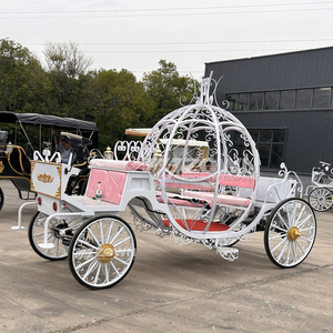 Accesorios de Boda de Lujo, Carruaje de Cenicienta de Metal Blanco, Carruaje Real de Princesa Cenicienta, Carruaje de Calabaza - Product Image 6