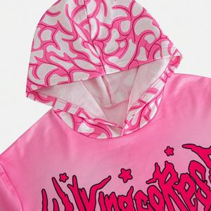 เสื้อฮู้ดดี้ทรงบ็อกซี่แบบครอปสำหรับผู้ชาย สไตล์สตรีทแบบคัสตอม ผ้าหนานุ่มพิเศษ ทรงโอเวอร์ไซส์ ล้างสีแบบวินเทจ ลายพิมพ์นูนแบบเอฟเฟกต์ฟอกสี - Product Image 2