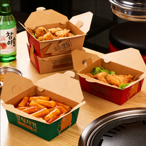 กล่องเบนโตะกระดาษคราฟท์แบบใช้แล้วทิ้งสำหรับอาหารจานด่วน กล่องบรรจุภัณฑ์สำหรับซื้อกลับบ้านพร้อมตัวแบ่งช่อง รูปทรงสี่เหลี่ยมผืนผ้า เป็นมิตรกับสิ่งแวดล้อม สามารถปรับแต่งได้ - Product Image 3