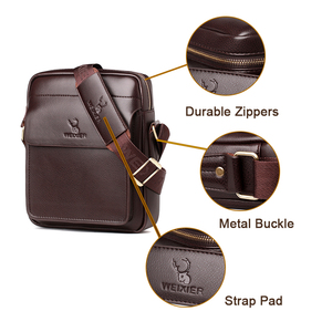 स्टाइलिश पुरुषों की crossbody गोफन बैग चमड़े के दूत कंधे बैग - Product Image 3