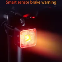 Feu avant et arrière de vélo intelligent, phare multifonction rechargeable par USB, étanche IP66, feu arrière de frein de vélo