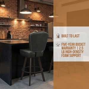 كراسي بار صناعية حديثة شديدة التحمل من الجلد، كراسي حانات تجارية بإطار فولاذي ملحوم بالكامل ودعم ظهر مرن للفنادق والصالات الرياضية - Product Image 2