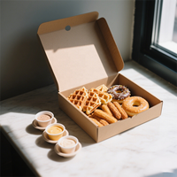 Fett dichte Donut Hotdog Dessert Torten schachtel, Marken-Logo zum Mitnehmen Lebensmittel verpackung Keks schachteln mit Papiertüte