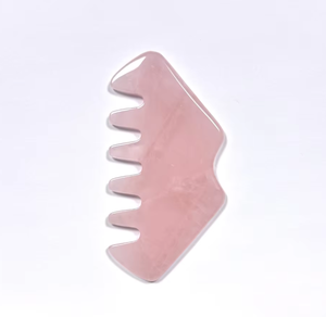 Herramientas de Belleza y Bienestar, Productos de Masaje, Relajación, Peine Gua Sha de Cuarzo Rosa Natural Premium - Product Image 1