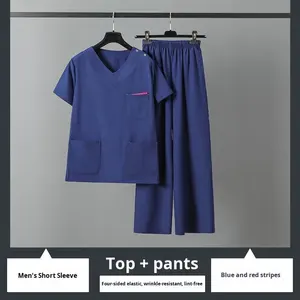 Uniformes de Trabajo para Hospitales, Manga Corta, Resistentes a las Arrugas, Transpirables, de Secado Rápido, Elásticos, para Odontología y Veterinaria, Venta al Por Mayor - Product Image 6