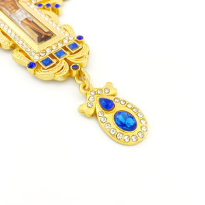 Collana con Croce Pettorale Ortodossa Greca Dorata HT e Crocifisso con Amuleto Religioso della Salvezza Cristiana di Gesù Idea Regalo per Sacerdote Vescovo - Product Image 5