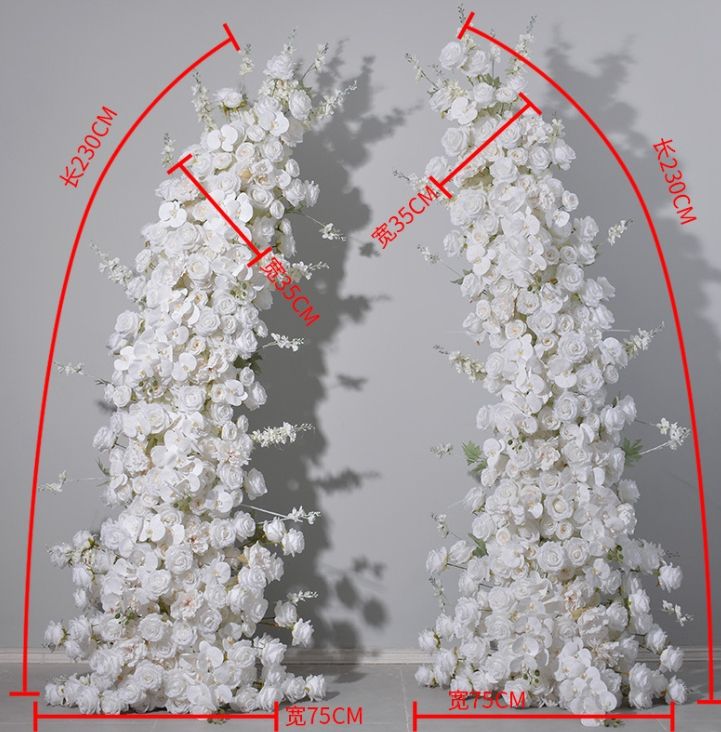 White Rose + White Phalaenopsis 8 +8 feet + Stand