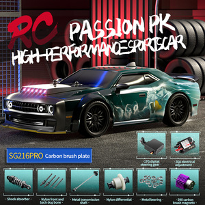 SG216 1:16 <span class=keywords><strong>Dodge</strong></span> Challenger Auto RC da Drift Brushless ad Alta Velocità - Giocattolo da Corsa Fuoristrada 4WD con Telaio e Caricabatterie, Portata 80-100m - Product Image 6