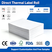 Rouleaux d'étiquettes d'expédition thermiques recyclables 4x6, autocollants d'emballage adhésifs pour imprimante d'entrepôt logistique