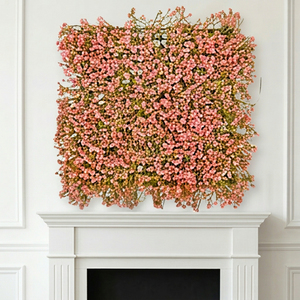 Artificial Pink Mini Grass Floral Panel UV Resistant Decorative <b>Flower</b> <b>Wall</b> Tile Vertical Garden Panel for Indoor Outdoor <b>Wall</b> - Product Image 1