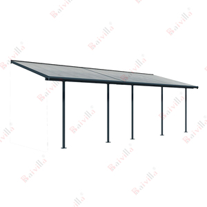 Que se adjunta <span class=keywords><strong>a</strong></span> la pared hermoso diseño policarbonato tonos de perfil de aluminio Canopy-Paso de toldo de techo para los coches - Product Image 5