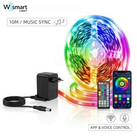 Kit de bande lumineuse LED RGB intelligente SMD5050 avec contrôle par application, synchronisation musicale, 12V 24V IP20 IP65, ruban à changement de couleur, étanche