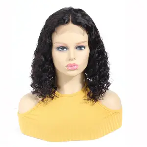 Bob Wig Vendors In China Yeswigs 100% Malaysian Hair Wig 150% 180% Density Short Bob Cut 4*4 Closure Front Lace Wig Deep Wave