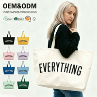 Sacs fourre-tout en toile 100 % coton recyclé 12 oz du fabricant, impression couleur personnalisée, logo noir et blanc, sacs en tissu lifestyle