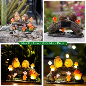 Ornamenti da <span class=keywords><strong>giardino</strong></span> in resina graziosi <span class=keywords><strong>riccio</strong></span> luce solare da <span class=keywords><strong>giardino</strong></span> cartone animato lanterna animale statuette <span class=keywords><strong>giardino</strong></span> cortile decorazione balcone - Product Image 6