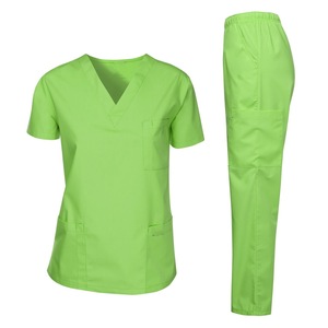 Uniforme Médico Unisex de Alta Gama, Elástico, de Punto, Spandex/Poliéster, Manga Corta, para Veterinarios, Hospitales y Cirugía - Product Image 1