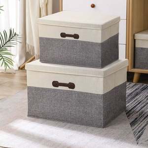 Large Capacity <b>Foldable</b> Linen <b>Storage</b> <b>Boxes</b> with Handles Wardrobe <b>Storage</b> Containers - Product Image 4