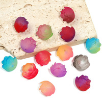 Nouveauté 2026 Perles fantaisie en acrylique 3D colorées en forme de fleur de lotus pour la fabrication de stylos et de bracelets