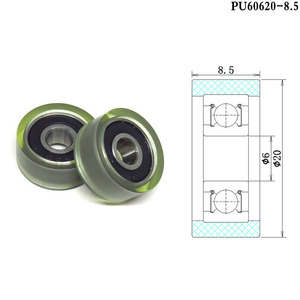 5X18X5 Mm PU Tráng Phẳng Hướng Dẫn Ròng Rọc PU60518-5 18Mm Đường Kính Polyurethane Bìa Bánh Xe Cao Su - Product Image 2