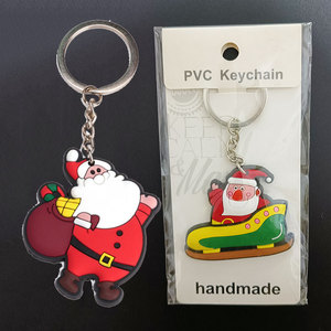 พวงกุญแจซานตาคลอส PVC จี้ห้อยกระเป๋า พวงกุญแจยาง PVC แบบกำหนดเองสำหรับตกแต่งกระเป๋าเป้ ของขวัญคริสต์มาส ผู้จำหน่ายพวงกุญแจแบบกำหนดเอง - Product Image 1