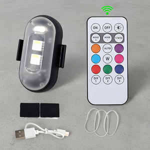Lumière d'avertissement stroboscopique universelle à huit couleurs pour <span class=keywords><strong>moto</strong></span> et voiture, télécommandée sans fil - Product Image 2