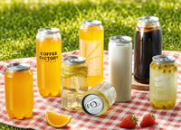 Boîtes transparentes en plastique PET de qualité alimentaire, personnalisées, avec couvercle en aluminium à ouverture facile pour l'emballage de jus