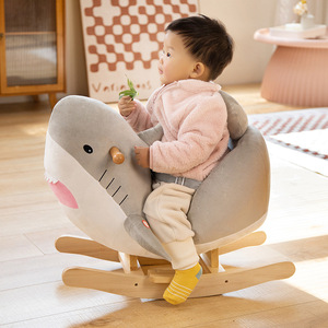 Soft Stuffed Shark Schaukel pferd Mehrzweck mit Spieluhr - Product Image 4