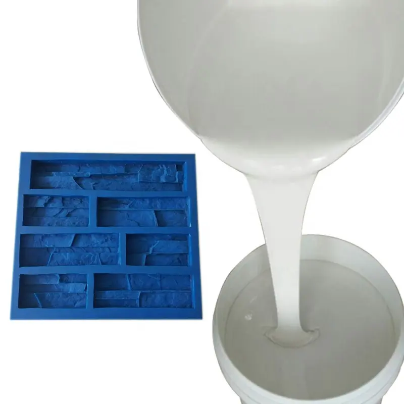 Fabricante da china fornece matéria-prima de borracha de silicone líquido de cura de estanho para fazer molde de pedra artificia