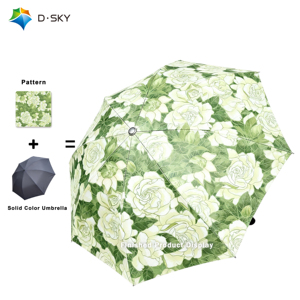 High Quality Travel Foldable Windproof 3 Folding Promotion Printing Auto Open Umbrella With Customer Logo Print