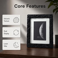 Cadre photo en résine moderne noir carré pour impression artistique, couleur personnalisable, emballage sécurisé, pour affichage sur bureau