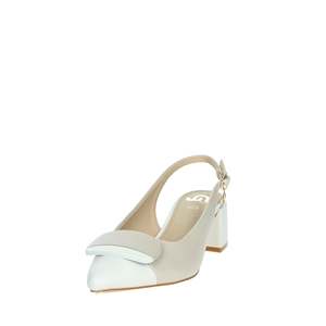 Donna Slingback GD269 Nero Beige <b>Pumps</b> With Block Heel And Ankle Strap - Product Image 6