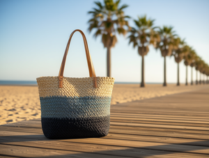 Borsa in Paglia da Donna, Tote Casual a Righe con Due Manici, Apertura Superiore, Capacità 3L - Product Image 2