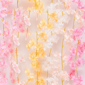 Guirlandes de fleurs artificielles roses et hortensias pour décoration murale extérieure, mariage, maison, parc, clôture et arche - Product Image 3