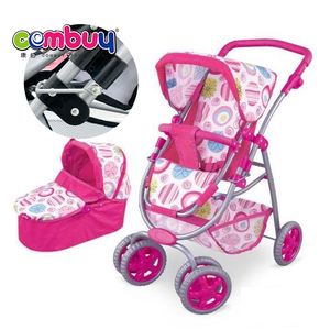 <span class=keywords><strong>Jouet</strong></span> <span class=keywords><strong>poussette</strong></span> pour bébé <span class=keywords><strong>en</strong></span> fer à roulettes pour jouer à faire semblant à l'intérieur - Product Image 1