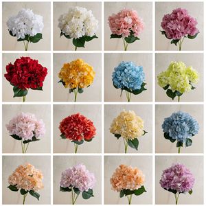 Ins <b>Artificial</b> <b>Hydrangea</b> Flowers 5-Head Long Lasting For Wedding Home Decoration - Product Image 3