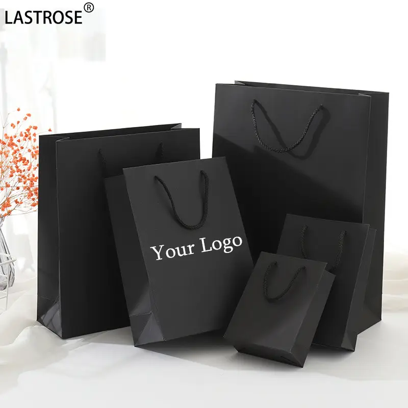 Promotie Kleding Retail Gift Shopping Sieraden Case Roze Zwart Plastic Lash Bags Papel Bedrukt Boodschappentas