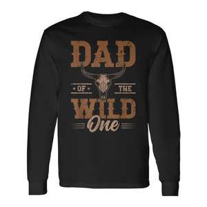 T-shirt à manches longues Dad Of The Wild One, chemise assortie pour fête Western Cowboy Rodeo - Product Image 1