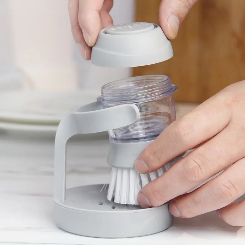 Кухонный дозатор мыла для мытья с капельным подносом, щетка для посуды с дозатором мыла, щетка для ладони с держателем для хранения