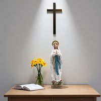 Décoration religieuse pour la maison Lynmoe, statue de la Vierge Marie, mère de Dieu, en résine, faite à la main, peinte à la main, 11 pouces, style antique