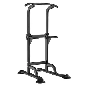 Wellshow Sport Power Tower Pull Up Bar and Dip Station Adjustable Height Dip Stand Multi-Functional Strength Training