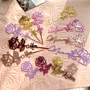Honey And Sweetness Mum Floral <b>Acrylic</b> Cake Decor Mother's Day Women's Day Cake Decoration Ins Style Plastic Plugin - Product Image 1