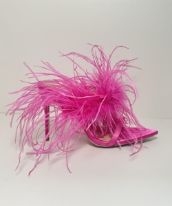 Sandali da Donna con Tacco Alto Personalizzati, Taglia 46, Lussuosi, Estivi, con Tacco Sottile, Punta a Spillo e <span class=keywords><strong>Piume</strong></span> di Struzzo - Product Image 2