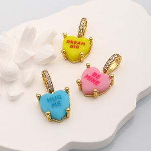 Collar con Colgante <span class=keywords><strong>de</strong></span> Letra <span class=keywords><strong>de</strong></span> Corazón en Color Caramelo, Collar con Dije <span class=keywords><strong>de</strong></span> <span class=keywords><strong>Amor</strong></span> <span class=keywords><strong>de</strong></span> Circonio para Mujer, Joyería Y2K, Accesorios DIY, Regalos <span class=keywords><strong>de</strong></span> Moda - Product Image 3