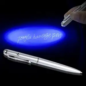 1PC Plastic Material Invisible Ink Pen Ballpoint Pens New Office School Supplies With Uv Light Secret Ballpoint