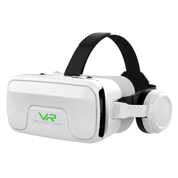 Headset VR Shinecon, Headset Virtual Reality untuk Ponsel Pintar IOS dan Android 6.5 Inci, Kacamata VR Mutual 3D dengan Headphone