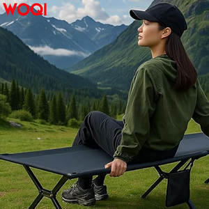 เตียงนอนแคมป์ปิ้งสำหรับผู้ใหญ่ Woqi รุ่น Ultralight รับน้ำหนักได้ 150 กก. ทำจากอลูมิเนียม พับได้ รูปทรงสี่เหลี่ยมผืนผ้า เหมาะสำหรับการเดินป่า แบกเป้ และกิจกรรมกลางแจ้ง - Product Image 1