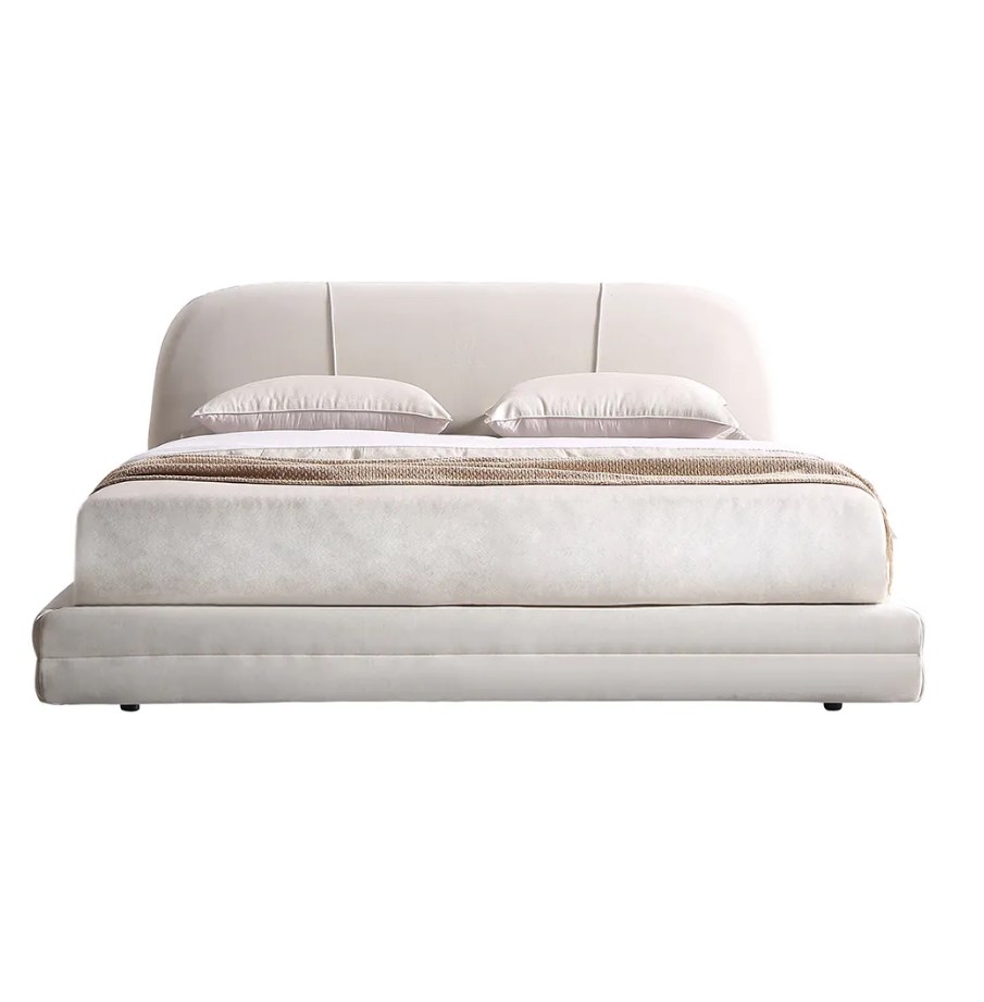 Modern king upholstered low profile  bed platform bed