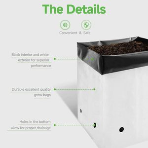 Vente en gros <span class=keywords><strong>de</strong></span> sacs <span class=keywords><strong>de</strong></span> culture en plastique <span class=keywords><strong>de</strong></span> 10 gallons, sacs <span class=keywords><strong>de</strong></span> culture Panda Film noir et blanc pour pépinière et horticulture - Product Image 4
