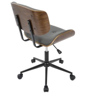DB Lombardi Mid-Century Modern Lift Chair by LumiSource Contemporary Design with Adjustable <b>Swivel</b> Walnut Grey Foam Material - Product Image 4